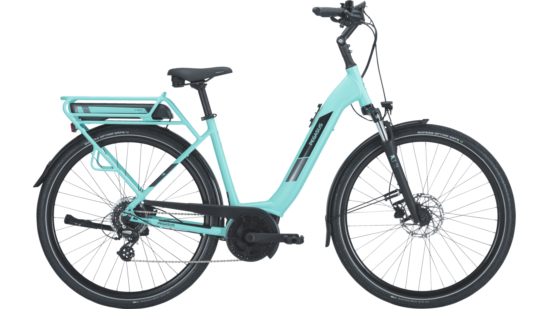 E-Bike Solero E8 Plus Vélo adulte E-VTC / E-Trekking 28 pouces Ouvert Dérailleur | 8 vitesses céleste