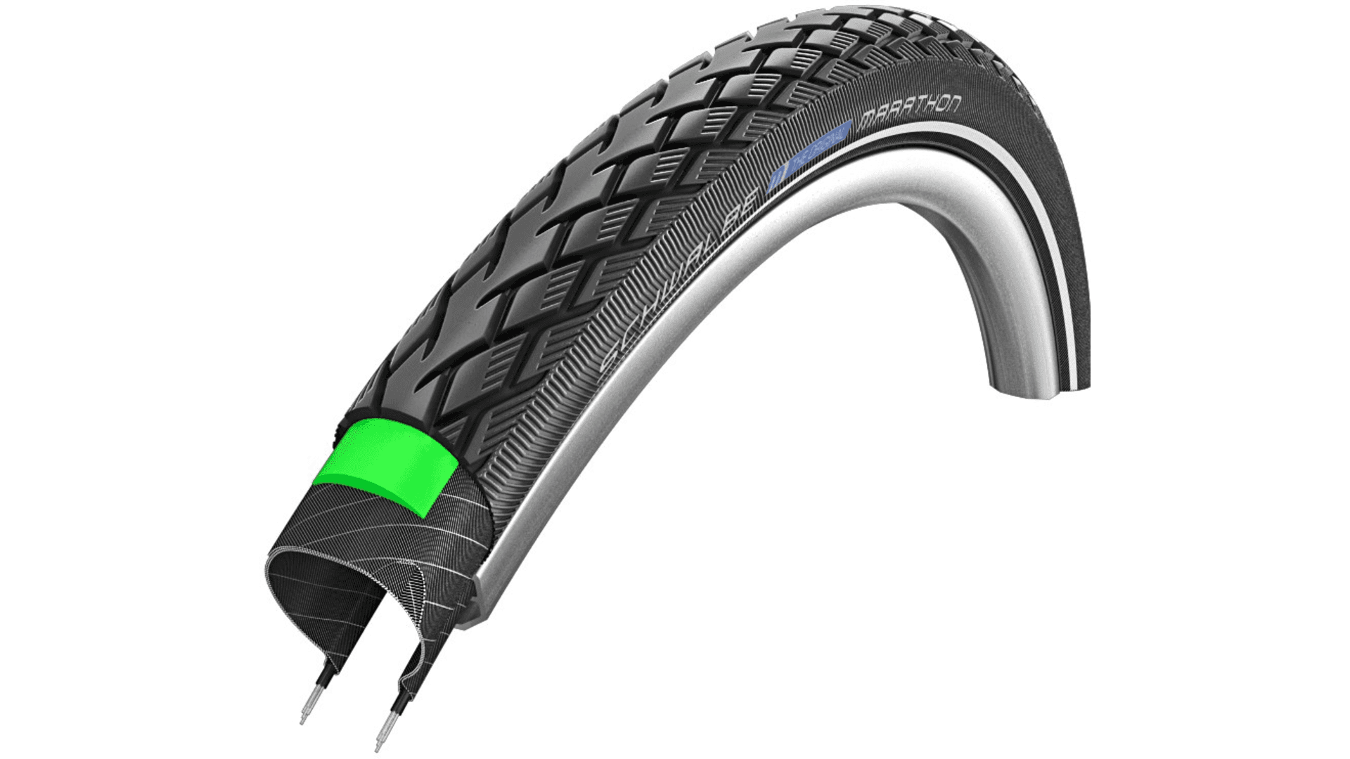 Pneu Marathon Pneus trekking/ville 28 pouces Black+Reflex