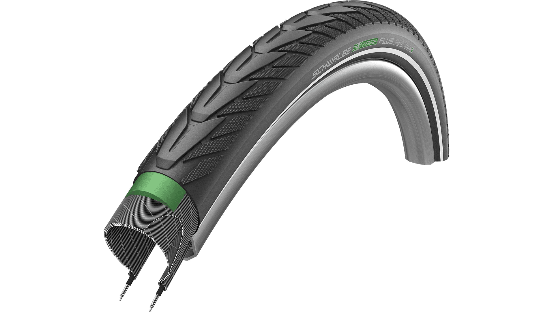 Standard City Trekki Energizer Plus Pneus trekking/ville 27 5 pouces Black+Reflex